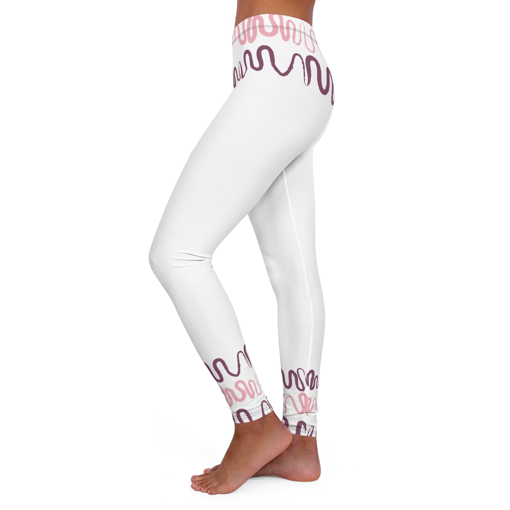 Stylish Women's Spandex Leggings with Abstract Waves Design
