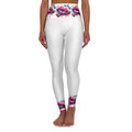Artistic High Waisted Yoga Leggings - Trendy Workout Wear with Unique Design