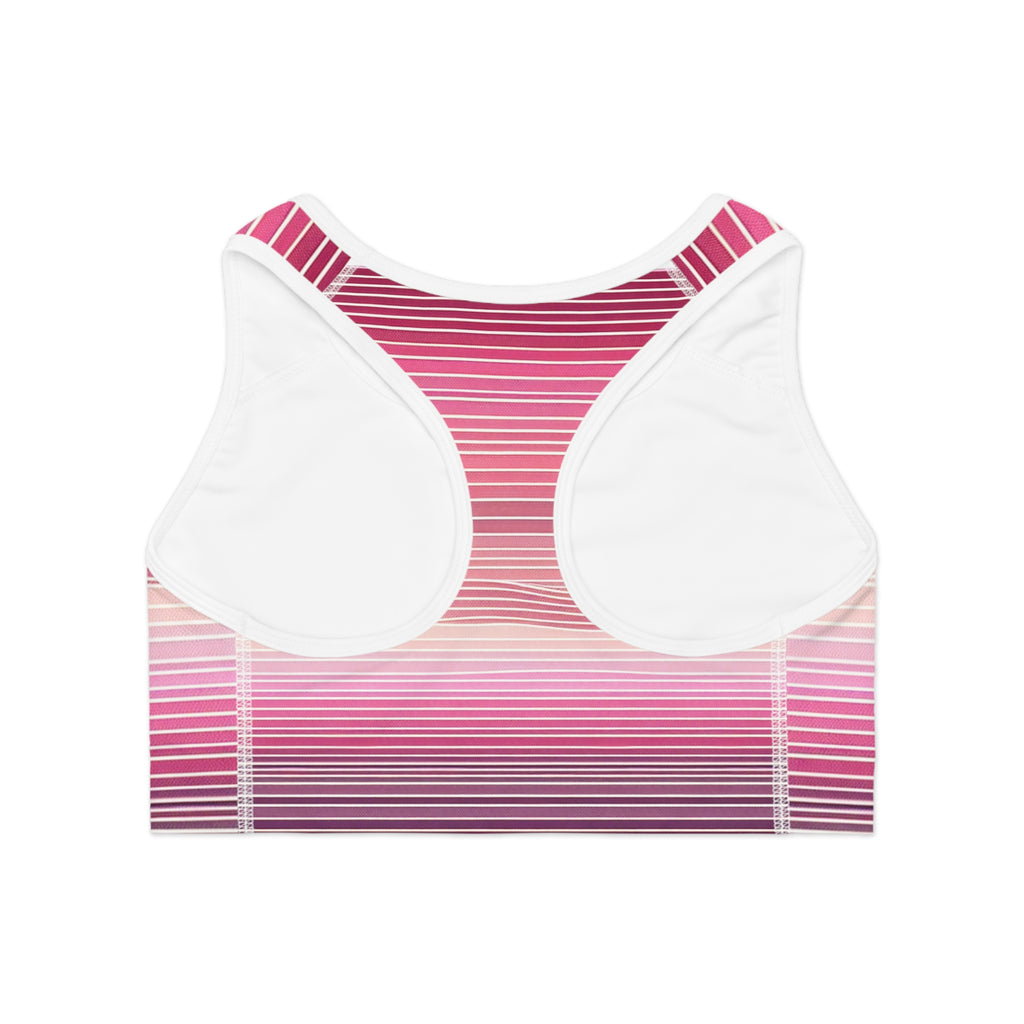 Gradient Striped Sports Bra for Active Lifestyle - Ideal for Fitness and Yoga