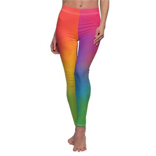 Rainbow Ombre Women's Casual Leggings | Vibrant Activewear for Comfort & Style