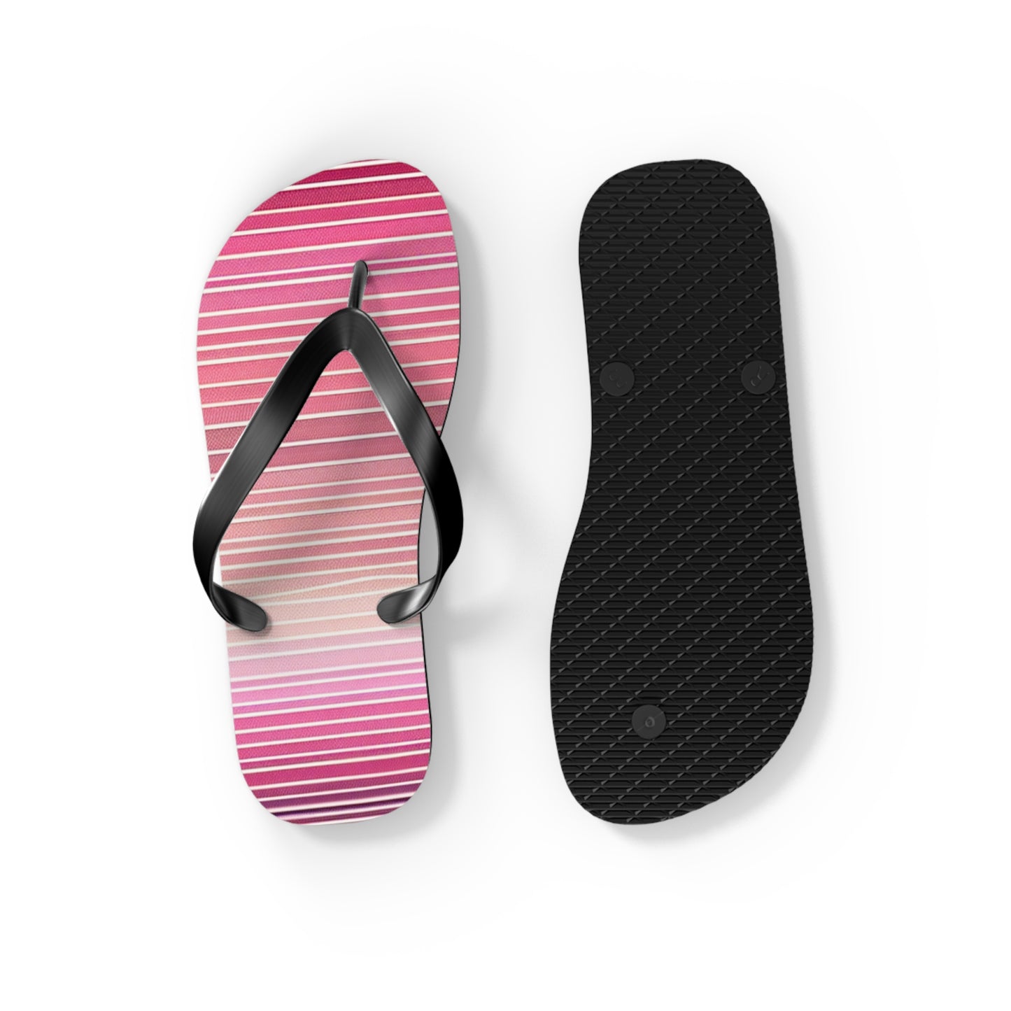 Trendy Pink Striped Flip Flops | Summer Beach Footwear, Vacation Sandals, Poolside Accessories, Womens Slip-Ons, Gift for Her
