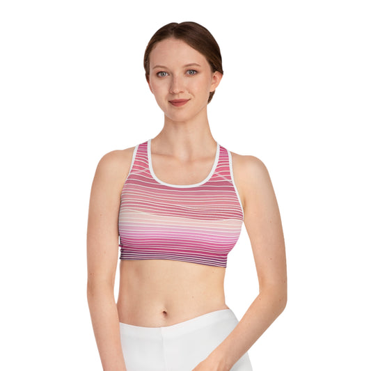 Gradient Striped Sports Bra for Active Lifestyle - Ideal for Fitness and Yoga