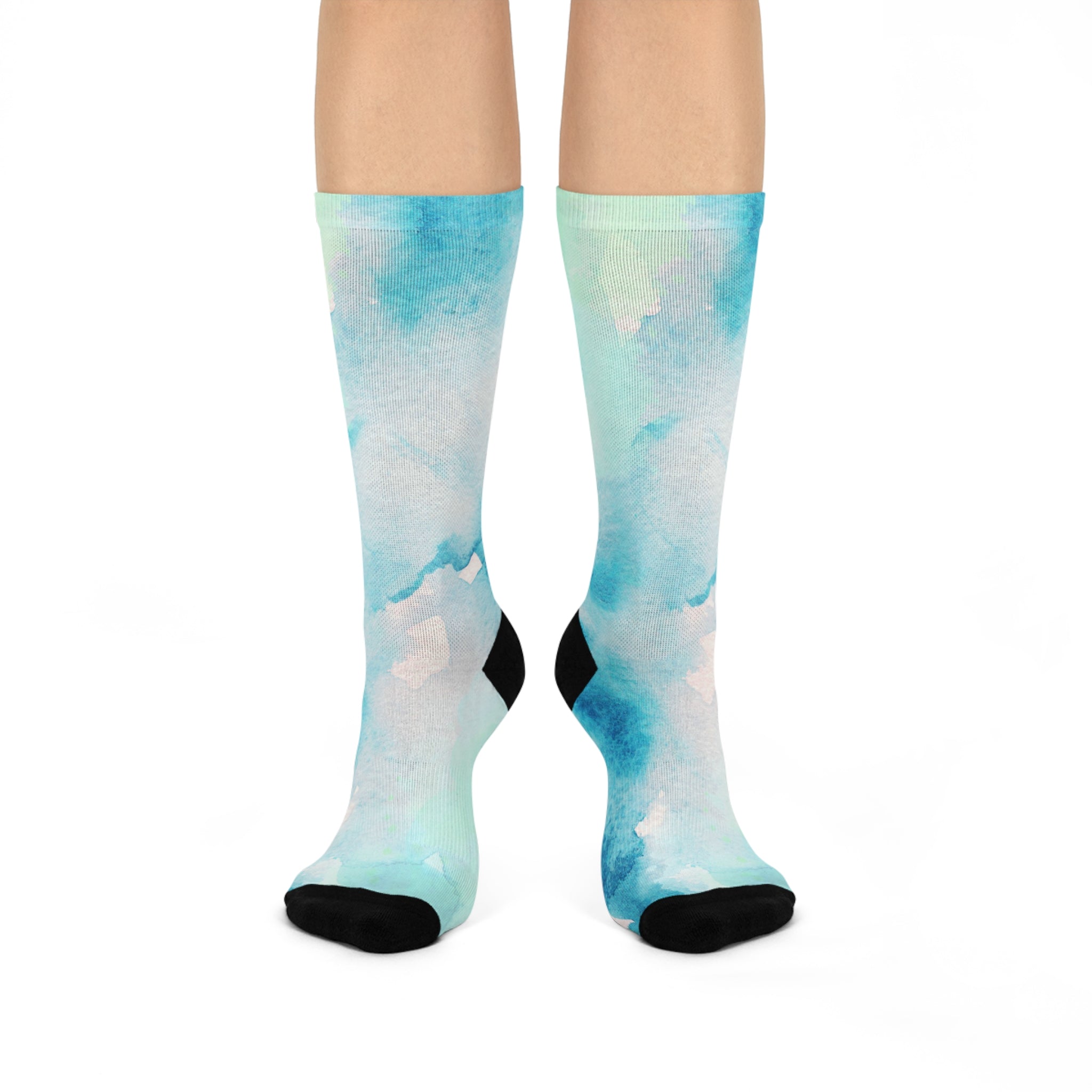 Watercolor Cozy Cushioned Crew Socks - Stylish & Comfortable Footwear