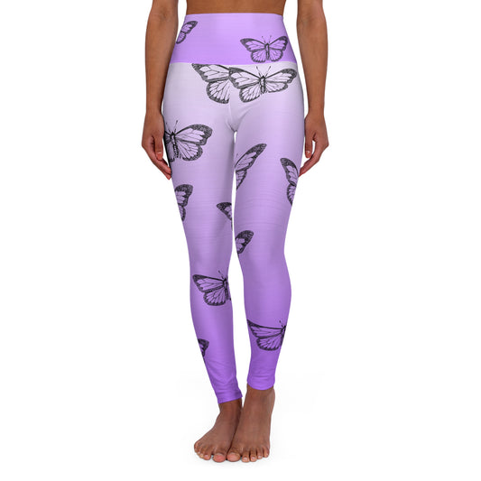 Butterfly Print High Waisted Yoga Leggings - Stylish & Comfortable Activewear