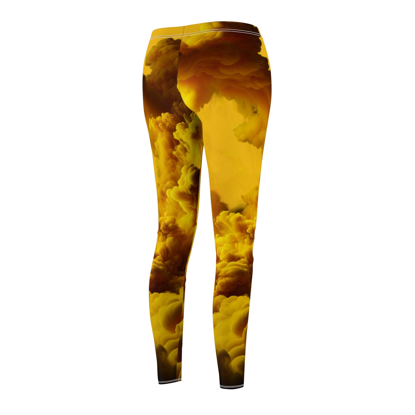 Vibrant Yellow Abstract Leggings for Women - Casual Fashion Activewear