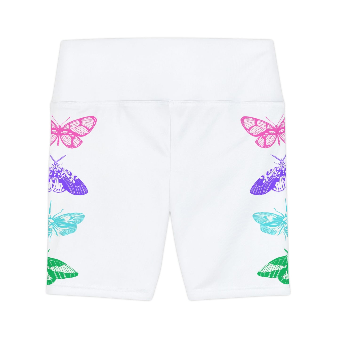 Butterfly Print Women's Workout Shorts - Stylish Activewear for Fitness Enthusiasts