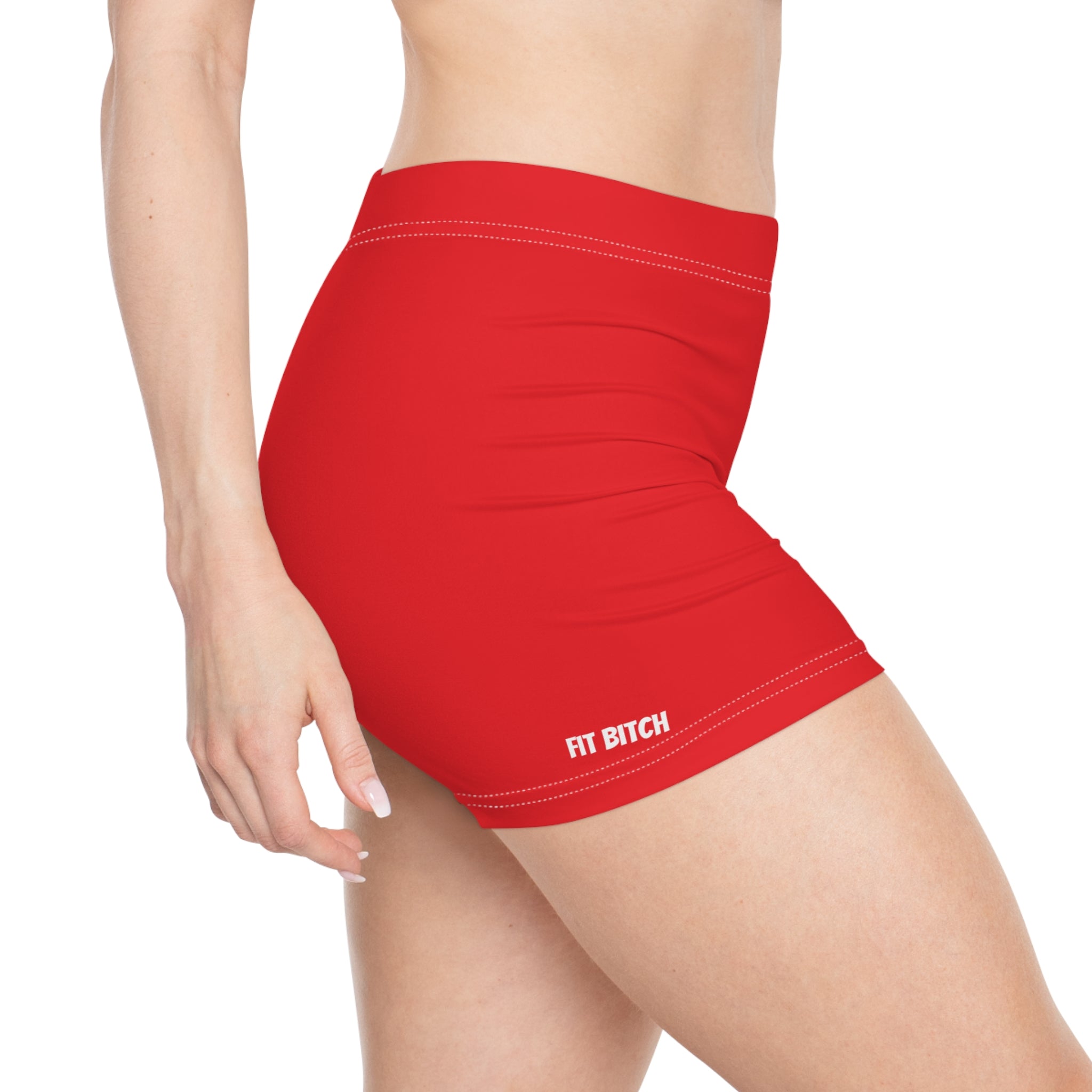 Bold Red Women's Athletic Shorts | Fitness, Sportswear, Swimwear, Summer Vibes, Outdoor Adventures, Casual Comfort