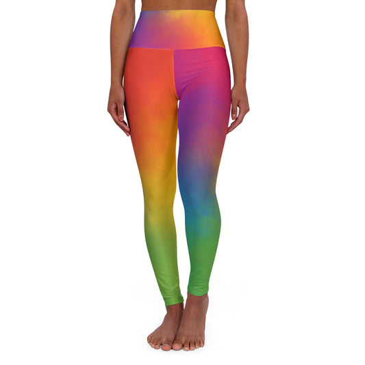 Rainbow Ombre High Waisted Yoga Leggings - Vibrant Fitness Apparel