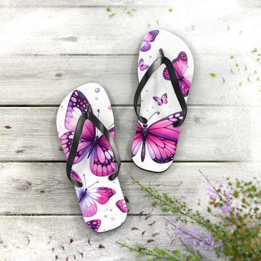 Butterfly Flip Flops - Summer Beach Sandals, Vacation Footwear, Gift for Her, Outdoor Fun, Festival Essentials, Poolside Vibes