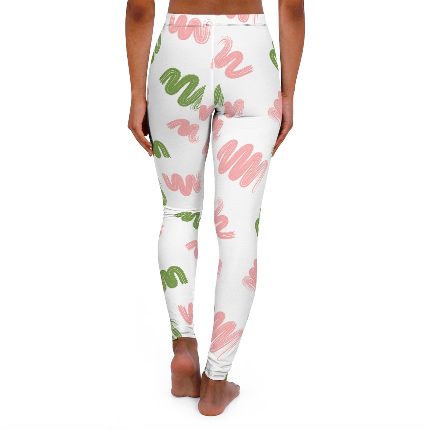 Stylish Spandex Leggings with Colorful Swirl Design - Perfect for Casual Wear and Active Lifestyles