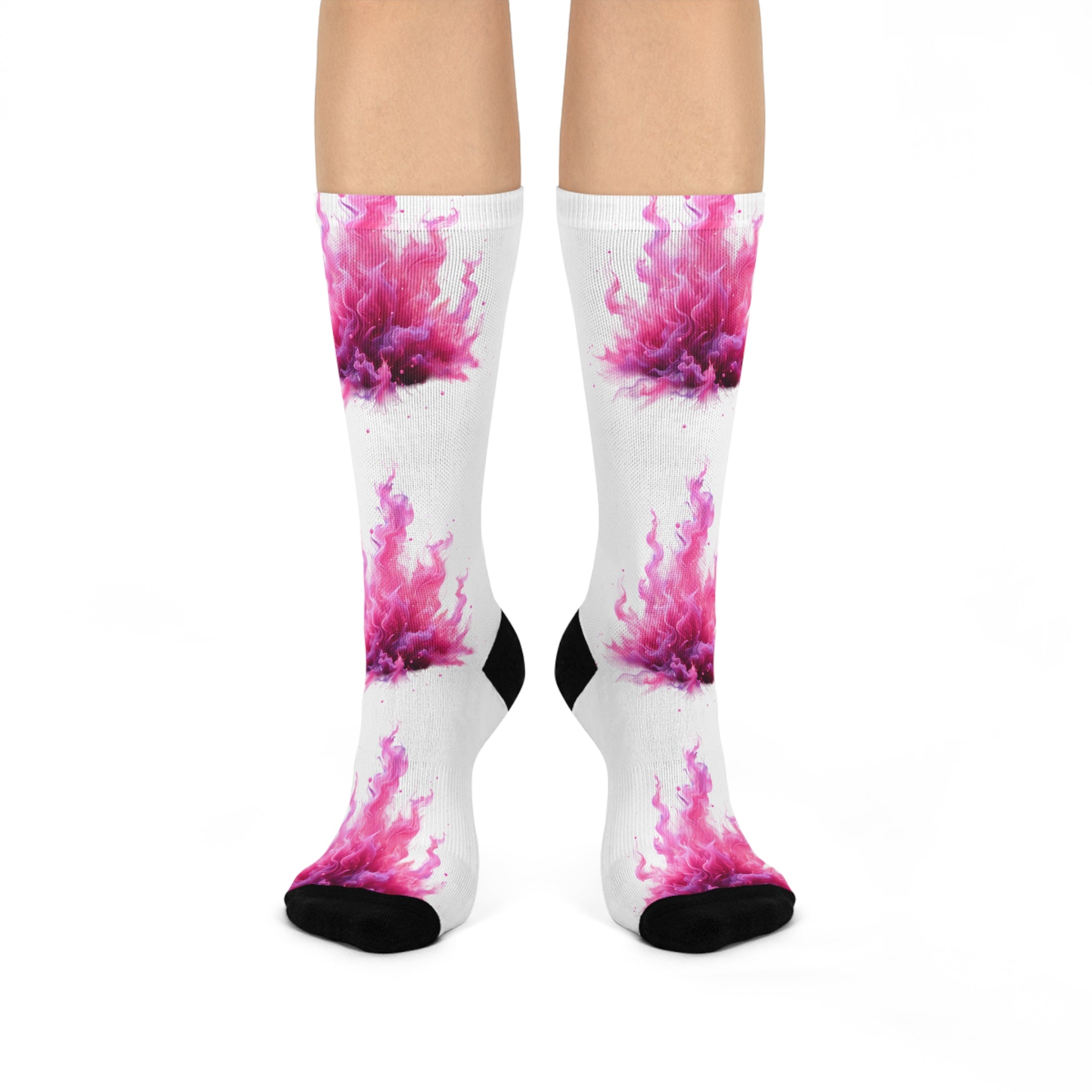 Vibrant Flames Cushioned Crew Socks - Colorful Comfortable Socks for Daily Wear