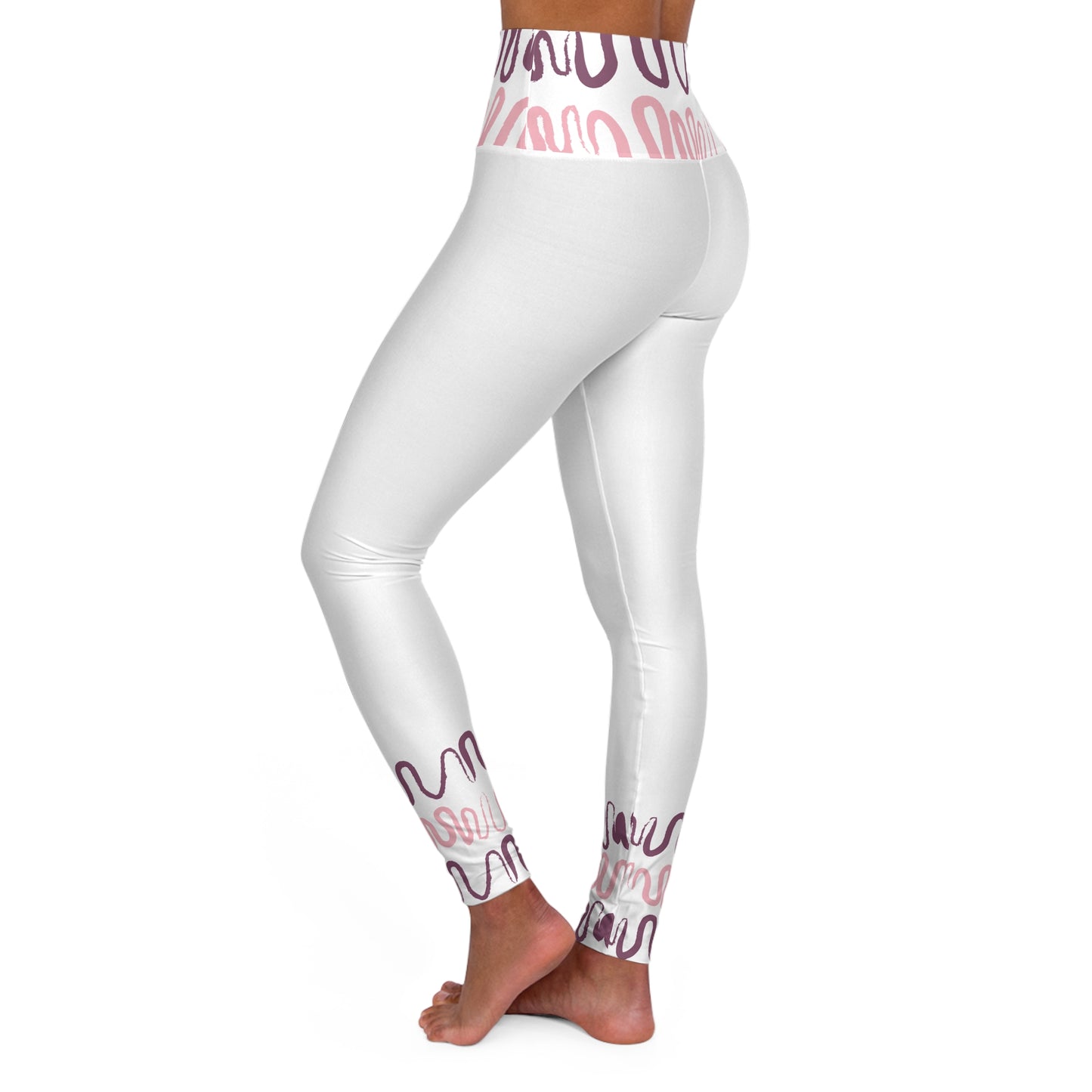 Stylish High Waisted Yoga Leggings with Modern Design
