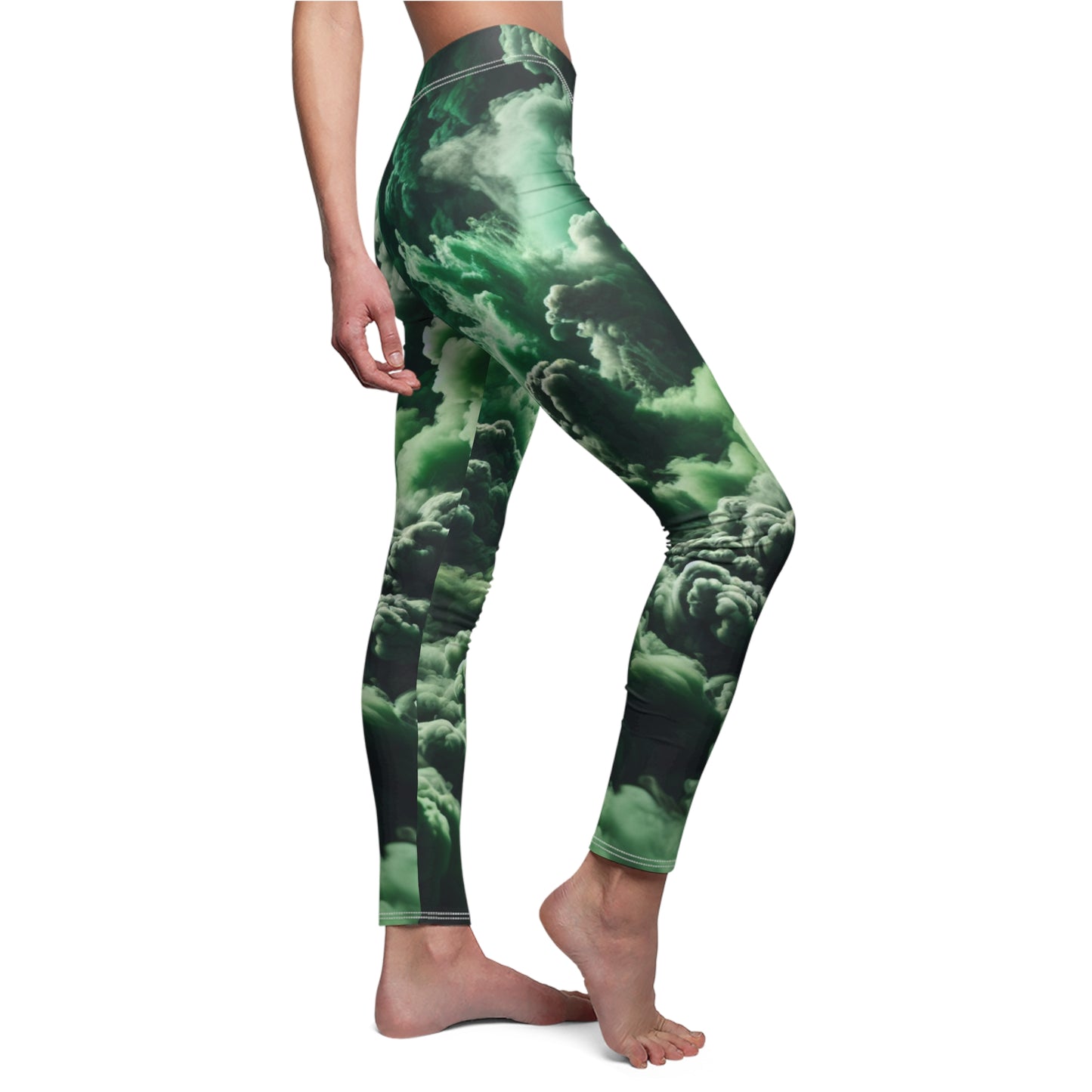 Green Cloudy Casual Leggings - Women&#039;s Trendy Activewear