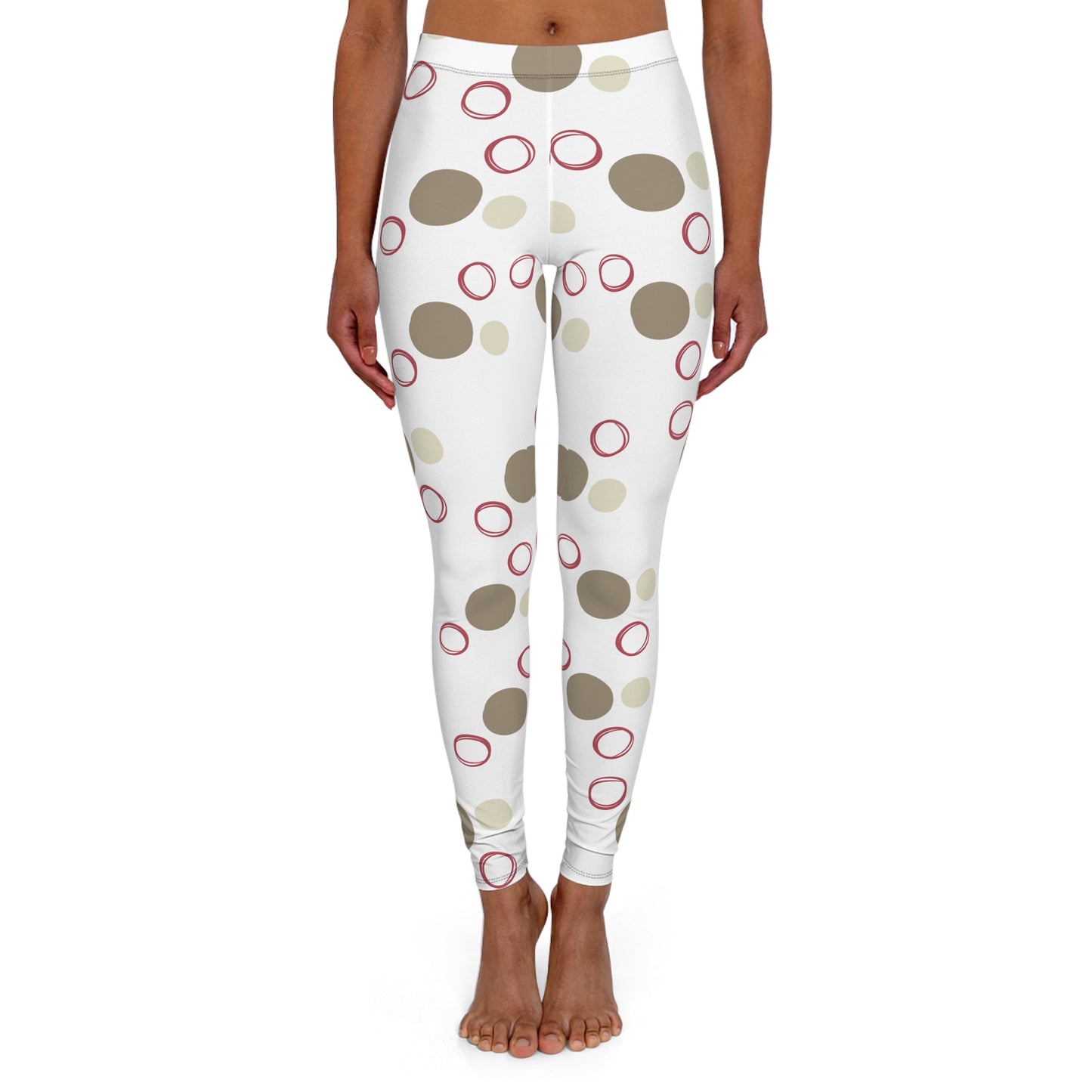 Women's Casual Spandex Leggings - Polka Dot Comfort for Everyday Style