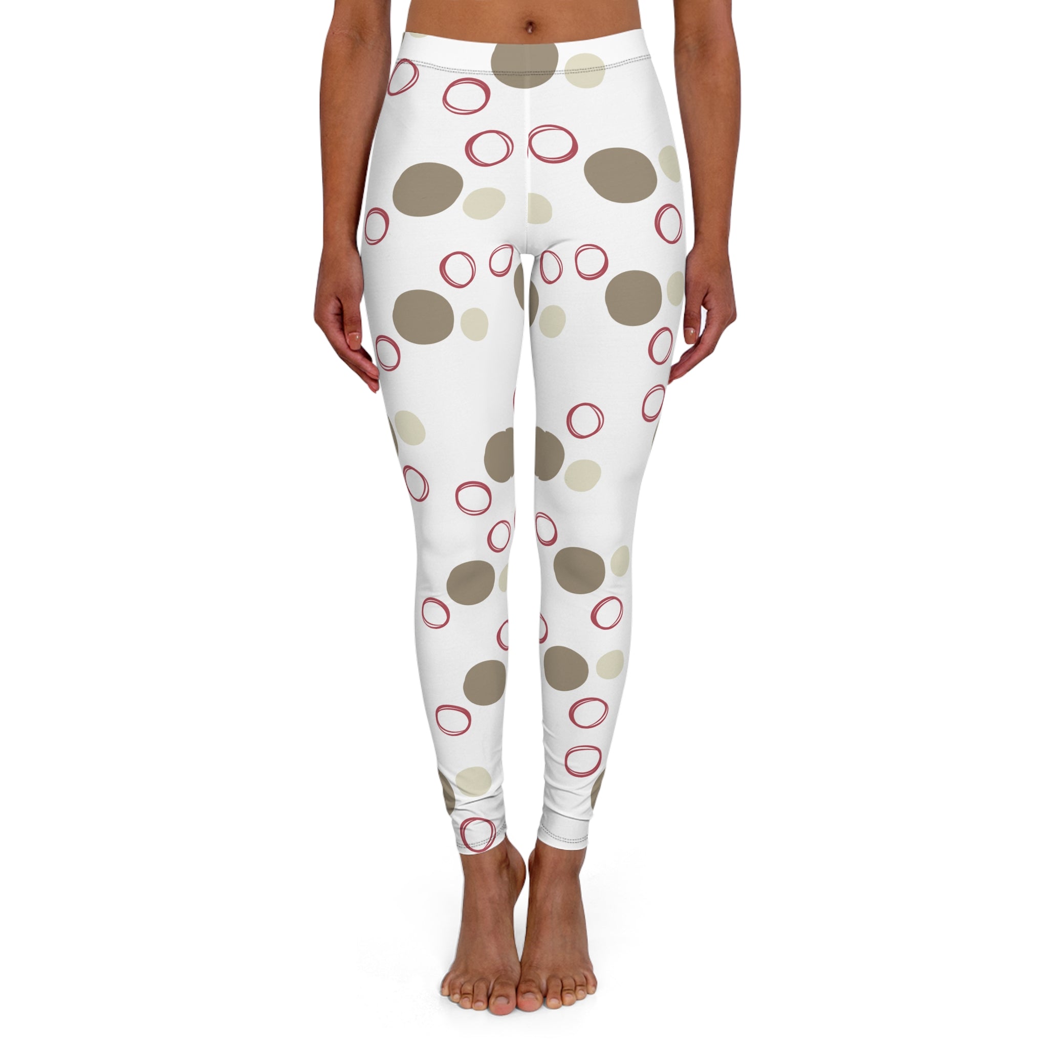 Women's Casual Spandex Leggings - Polka Dot Comfort for Everyday Style