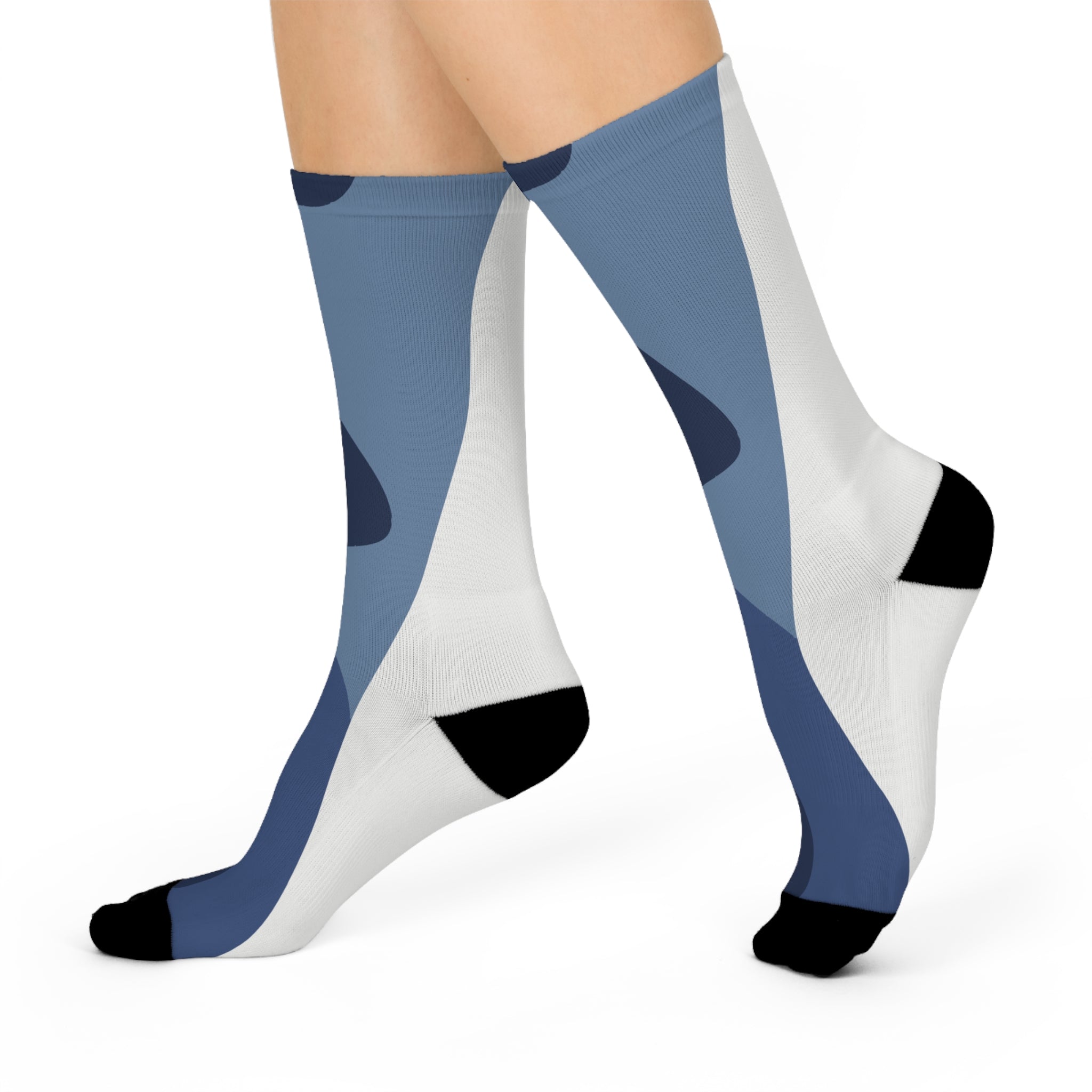Stylish Comfort Cushioned Crew Socks - Trendy Abstract Design for Everyday Wear