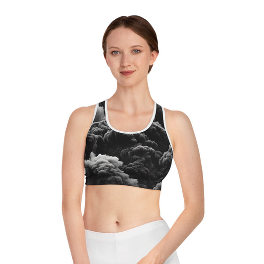Black Smoke Sports Bra – Comfortable Workout Gear for Active Women