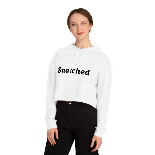 Snatched Women's Cropped Hooded Sweatshirt - Floral Design, Stylish & Comfy