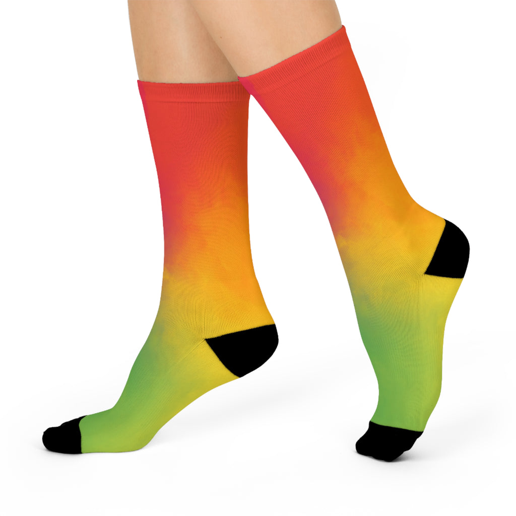 Colorful Gradient Cushioned Crew Socks – Comfortable & Stylish