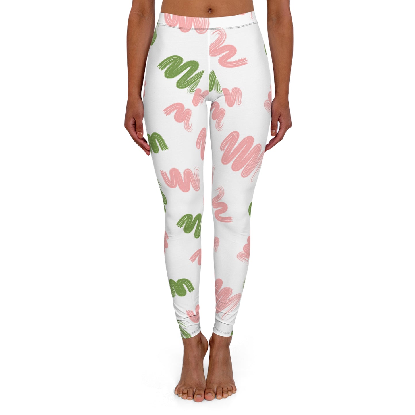 Stylish Spandex Leggings with Colorful Swirl Design - Perfect for Casual Wear and Active Lifestyles