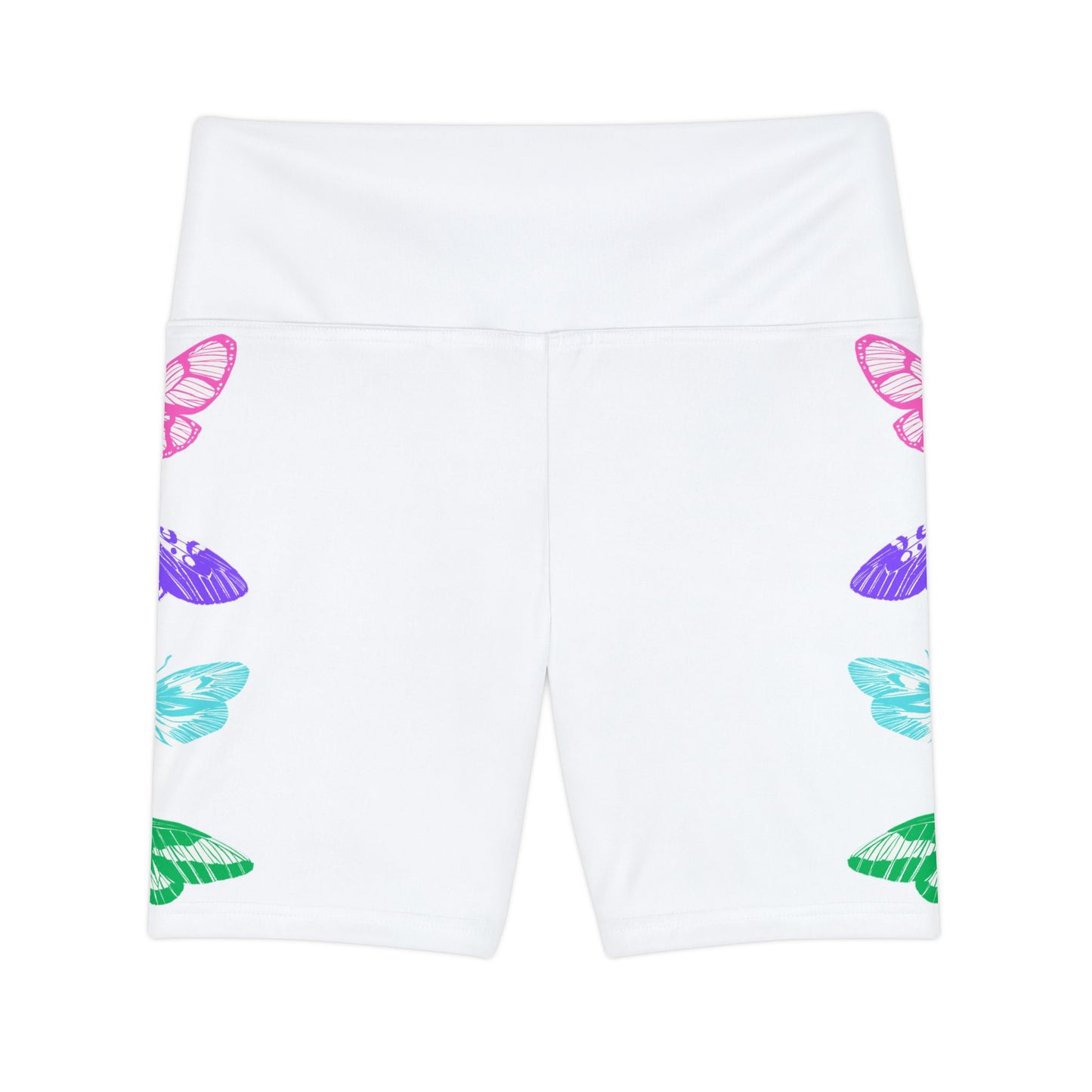 Butterfly Print Women's Workout Shorts - Stylish Activewear for Fitness Enthusiasts