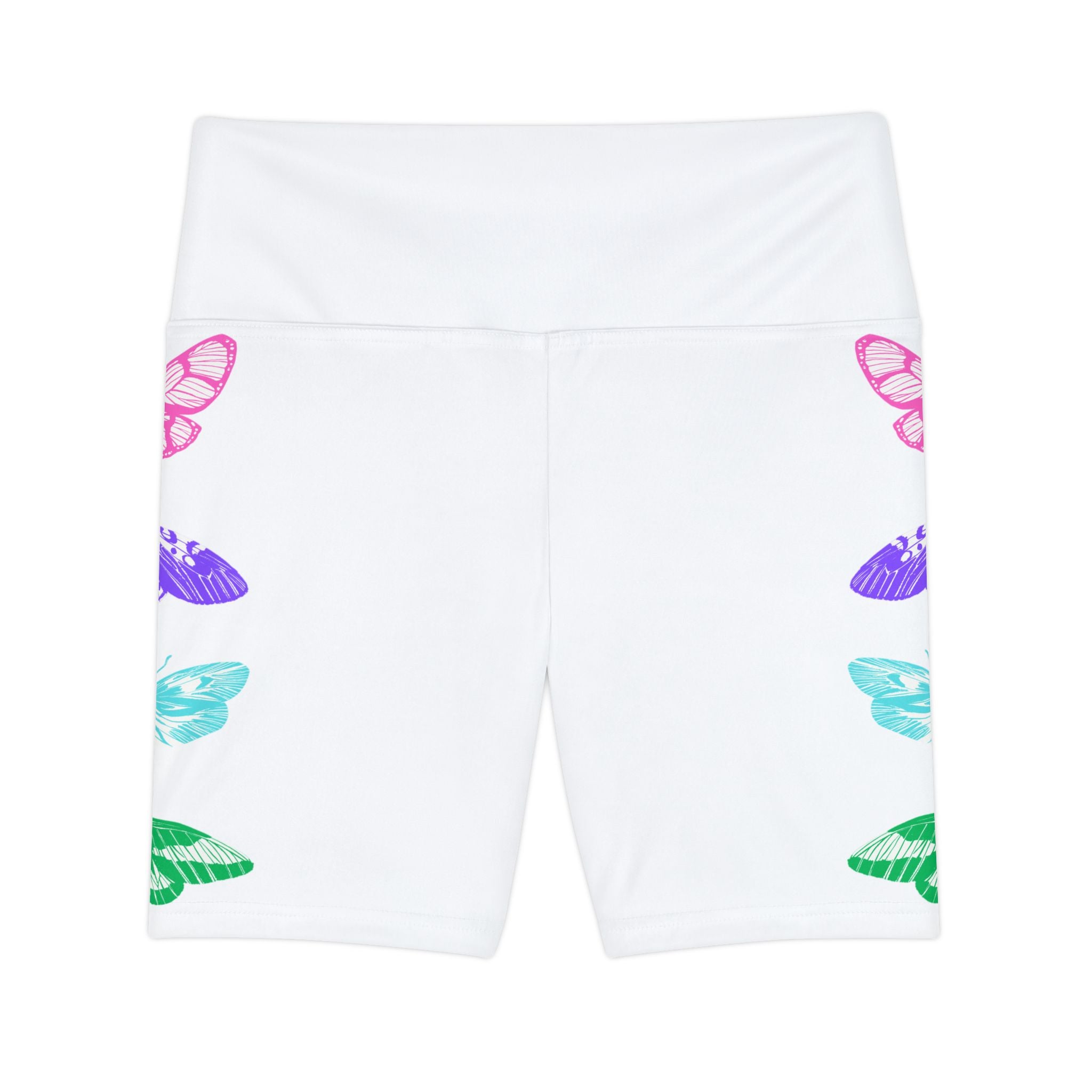 Butterfly Print Women's Workout Shorts - Stylish Activewear for Fitness Enthusiasts