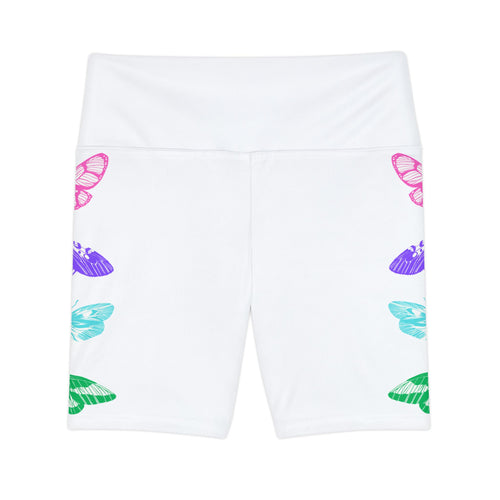 Butterfly Print Women's Workout Shorts - Stylish Activewear for Fitness Enthusiasts