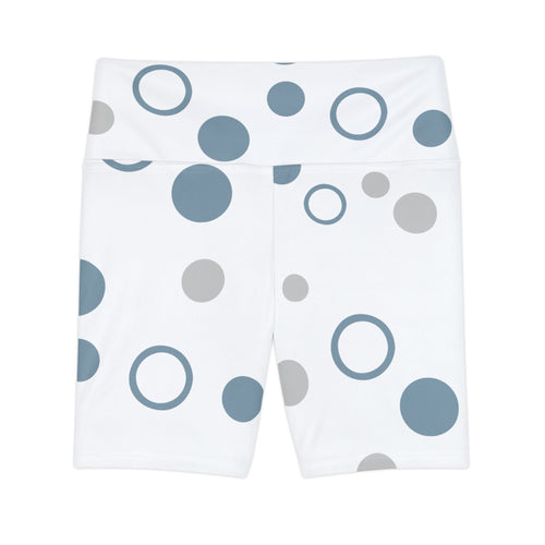 Chic Blue and gray polka dots Women's Workout Shorts