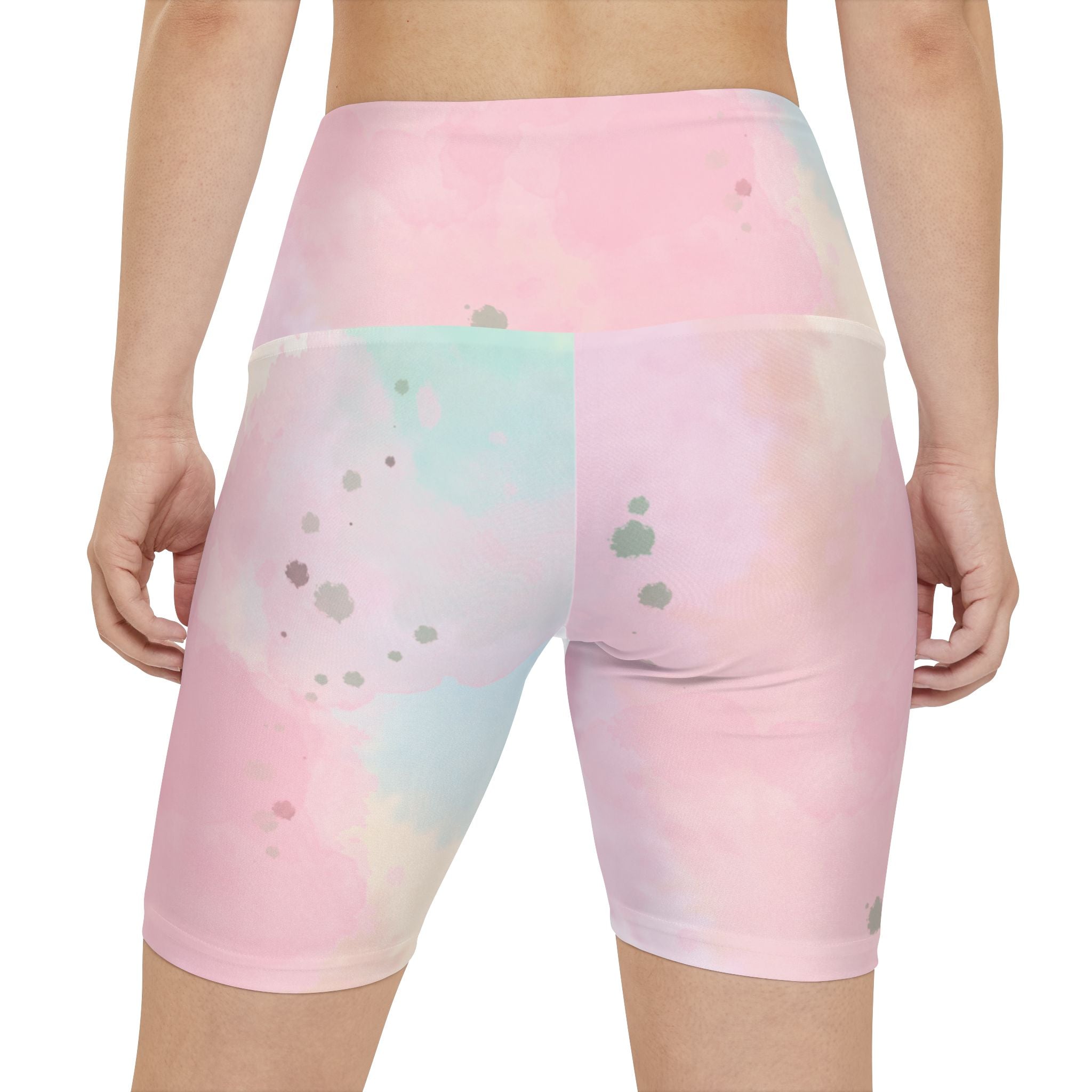 Pastel Watercolor Women's Workout Shorts - Comfortable Athletic Shorts for Fitness and Lounge