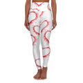 Red Heart Print High Waisted Yoga Leggings for Active Lifestyle