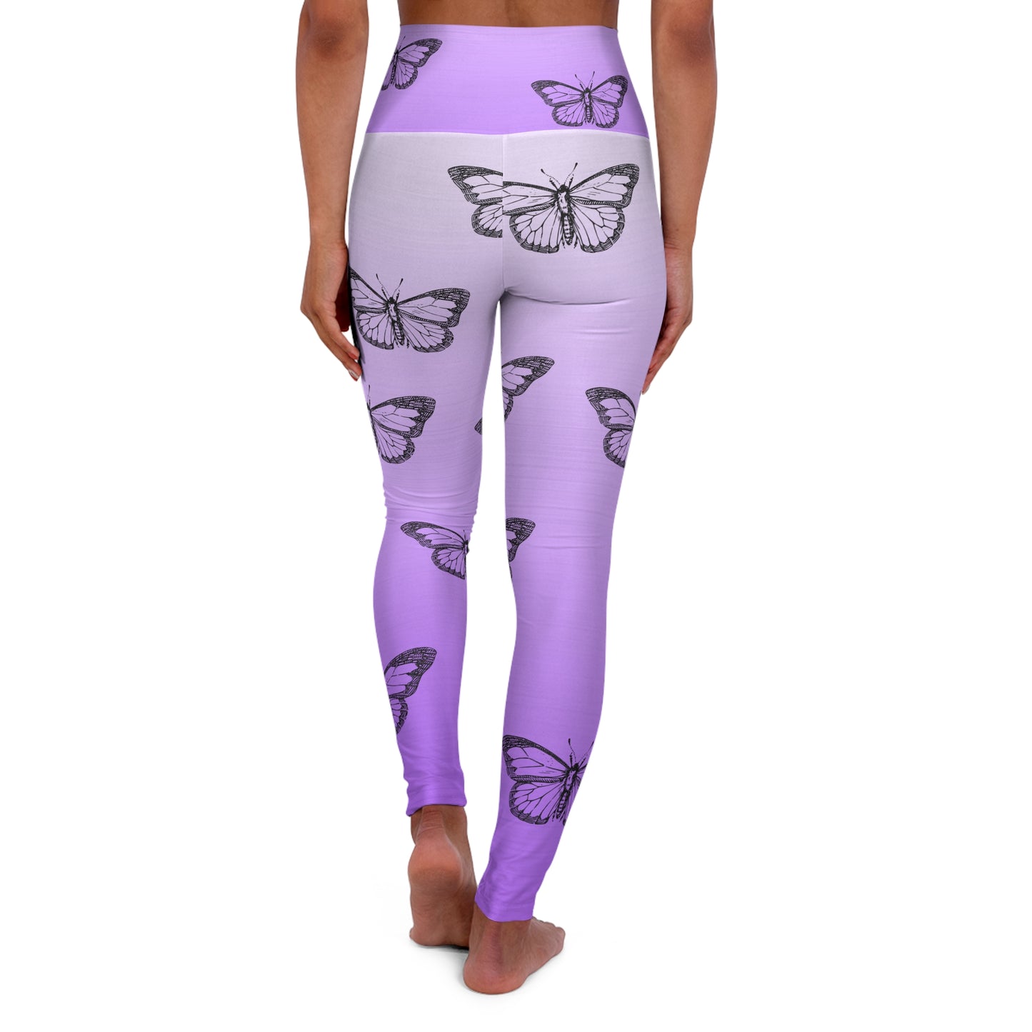 Butterfly Print High Waisted Yoga Leggings - Stylish & Comfortable Activewear