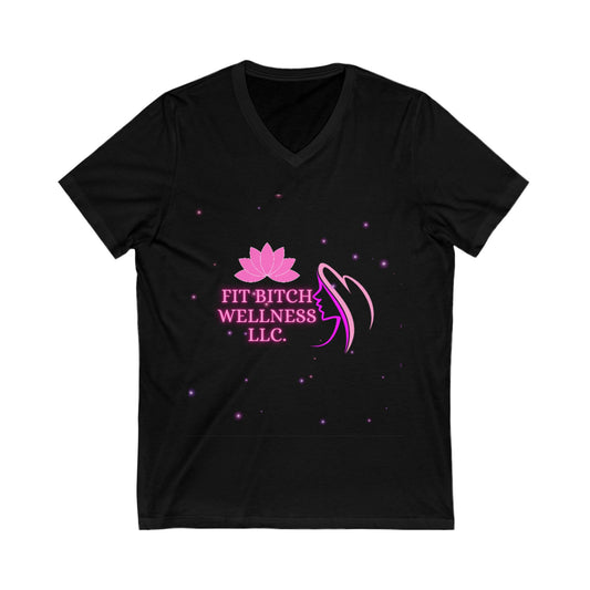 Fit Bitch Wellness V-Neck Tee, Motivational Fitness Shirt, Women's Workout Top, Casual Everyday Wear, Gift for Fitness Enthusiasts
