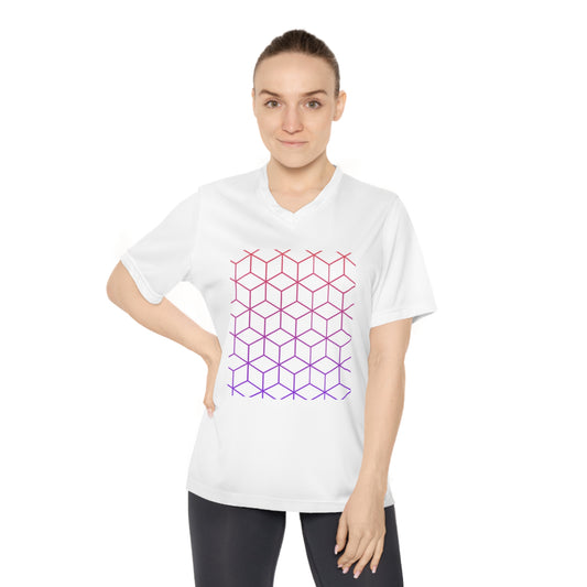 Gradient Hexagon Women's Performance V-Neck T-Shirt