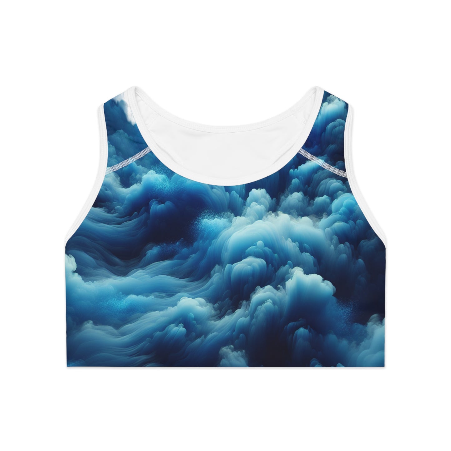 Wave Pattern Sports Bra - Ocean-Inspired Activewear