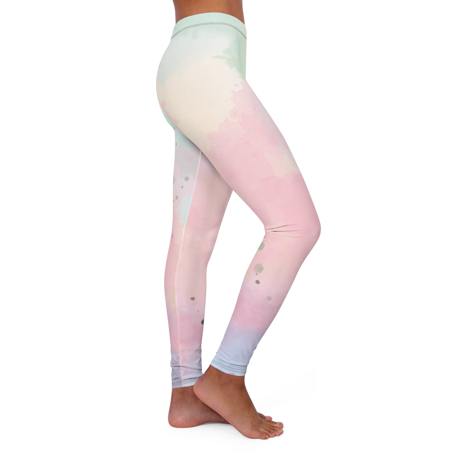 Pastel Paint Splash Leggings for Women - Comfy Casual Activewear