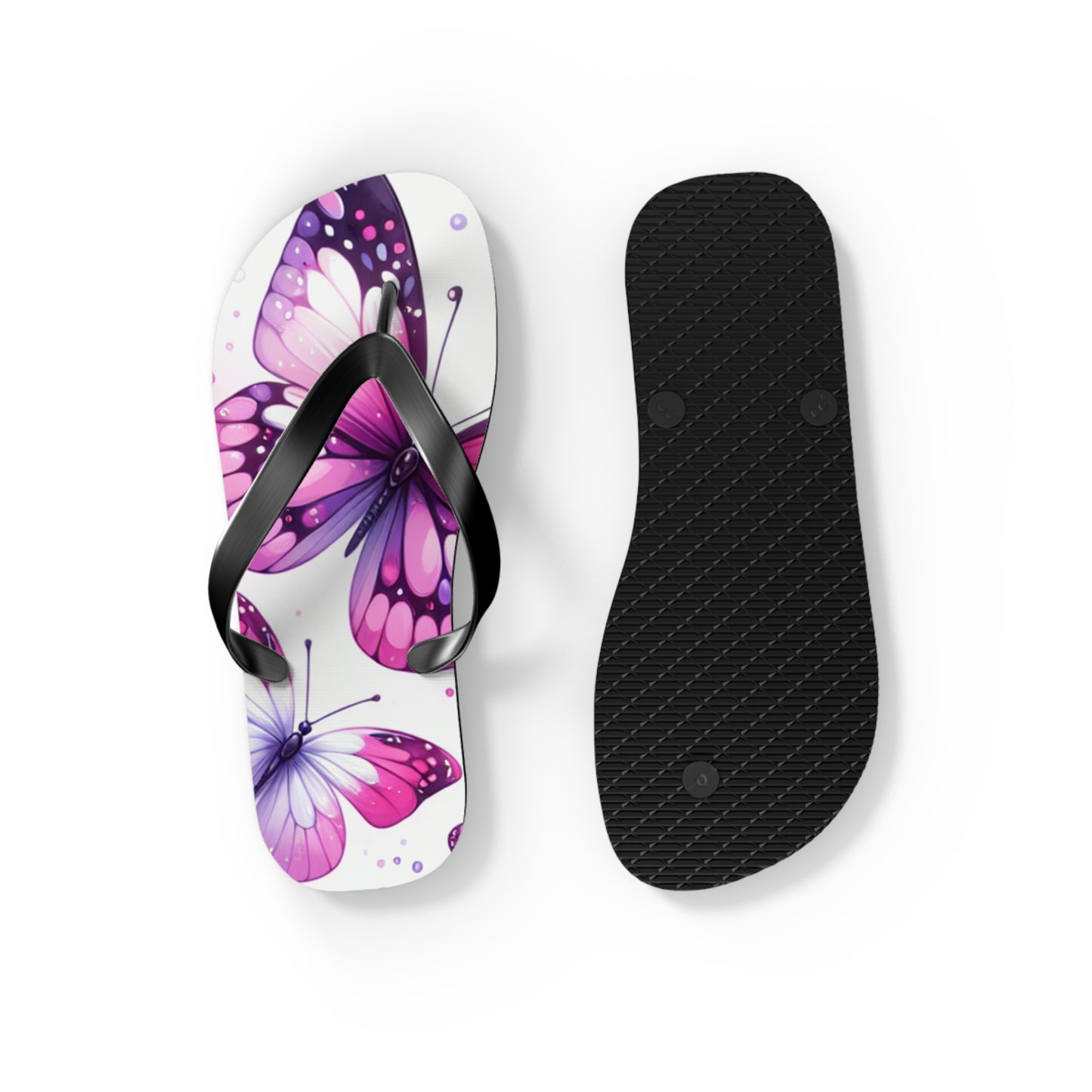 Butterfly Flip Flops - Summer Beach Sandals, Vacation Footwear, Gift for Her, Outdoor Fun, Festival Essentials, Poolside Vibes