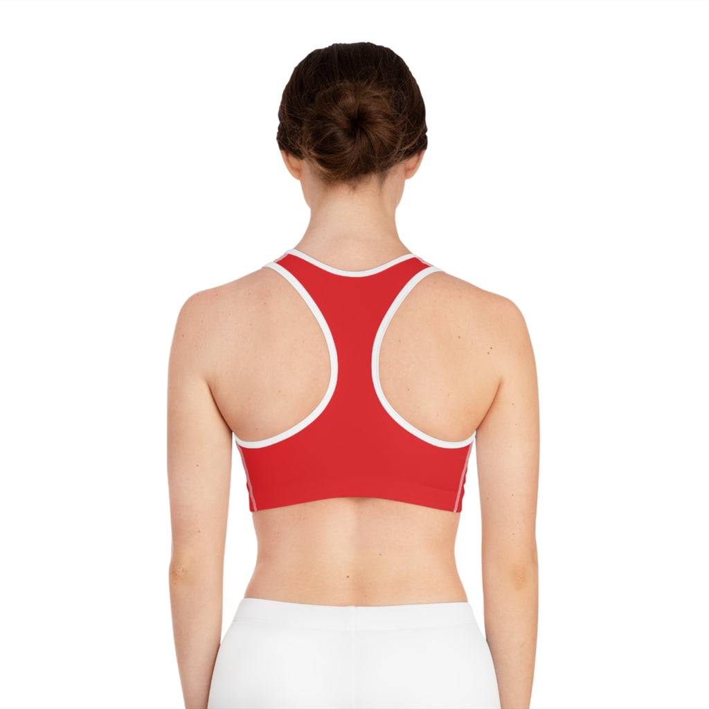 Fire-Embellished Performance Sports Bra - Ideal for Gym & Activewear