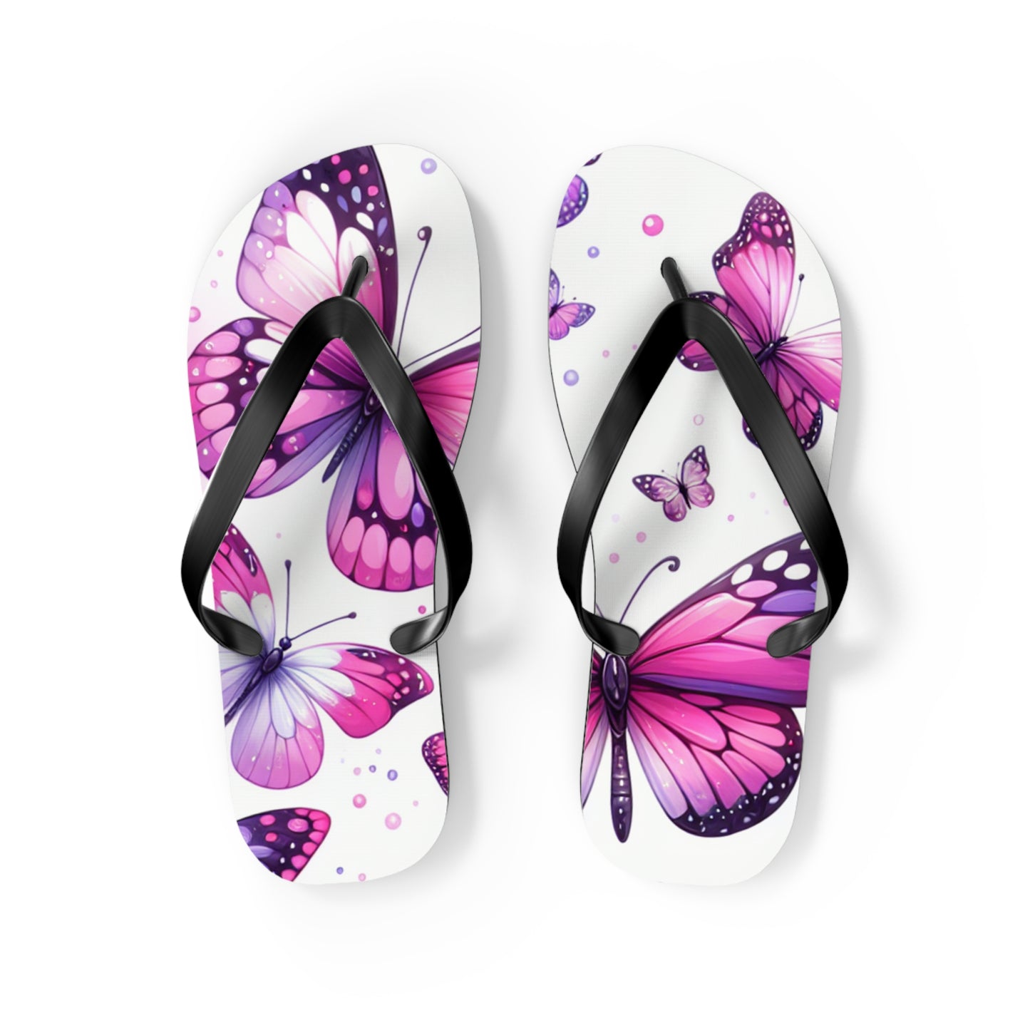 Butterfly Flip Flops - Summer Beach Sandals, Vacation Footwear, Gift for Her, Outdoor Fun, Festival Essentials, Poolside Vibes