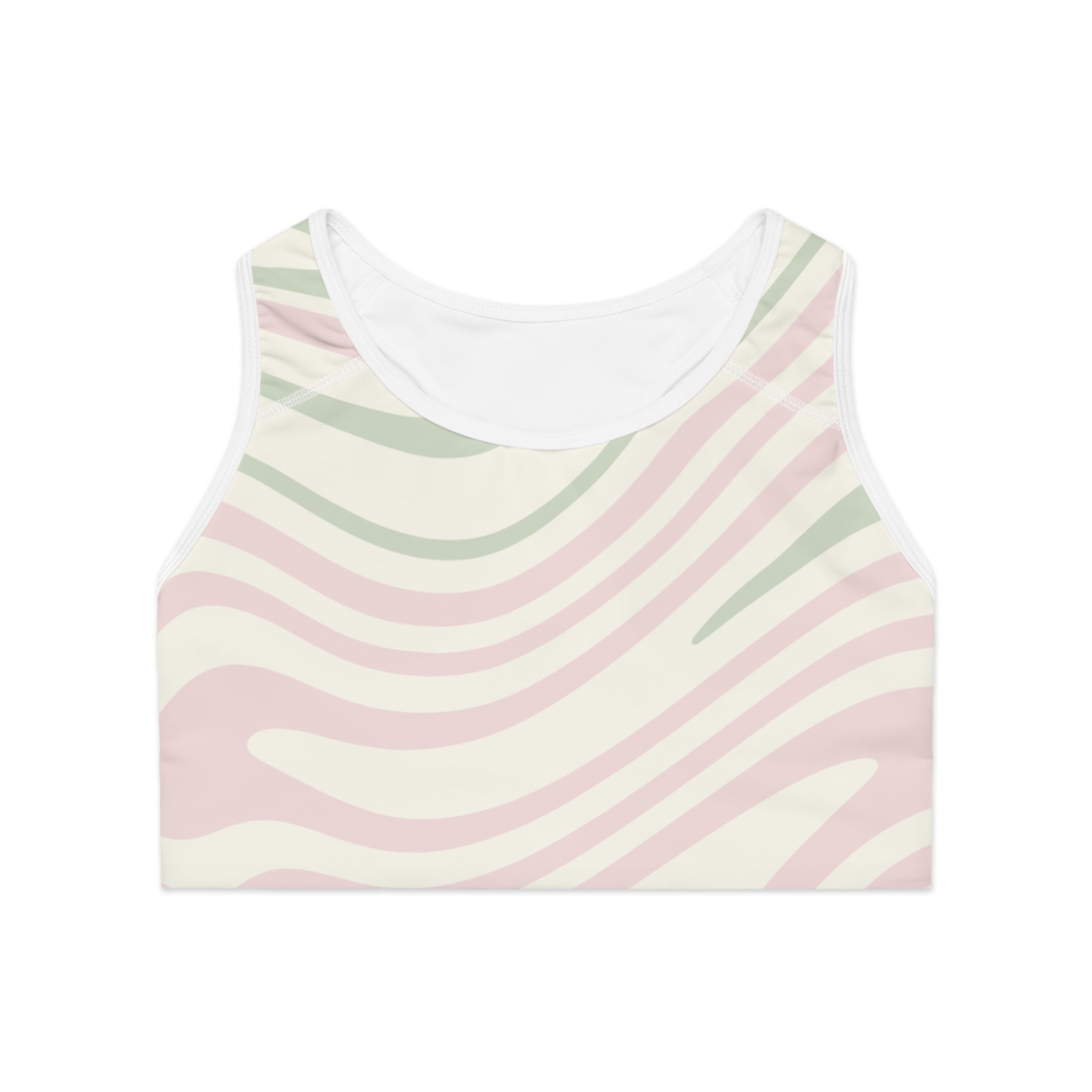 Stylish Wave Pattern Sports Bra - Comfortable & Trendy Activewear
