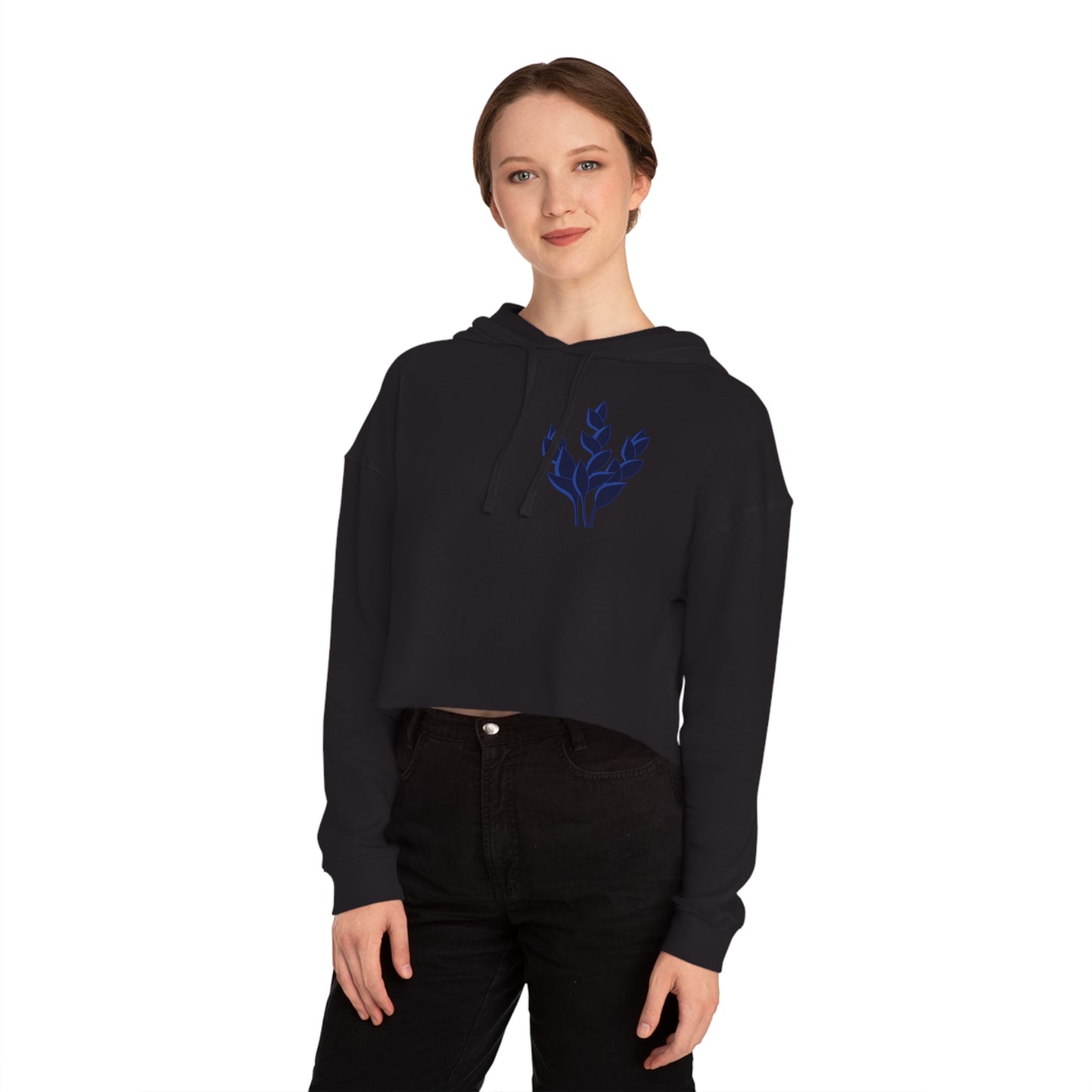 Floral Women’s Cropped Hooded Sweatshirt - Cozy and Stylish Streetwear