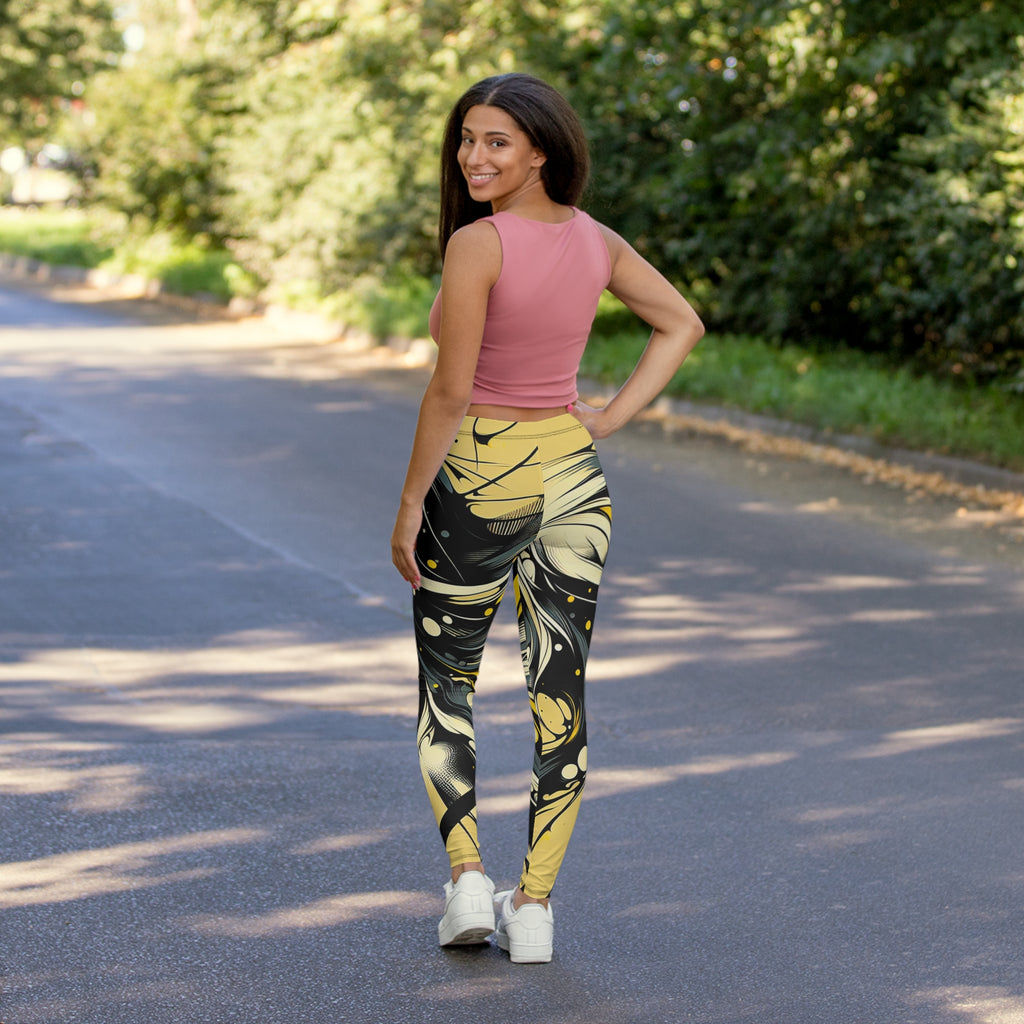 Stylish Women's Spandex Leggings with Abstract Design