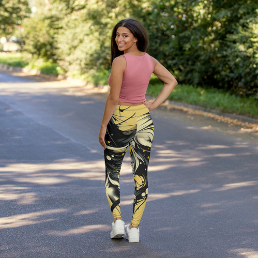 Stylish Women's Spandex Leggings with Abstract Design