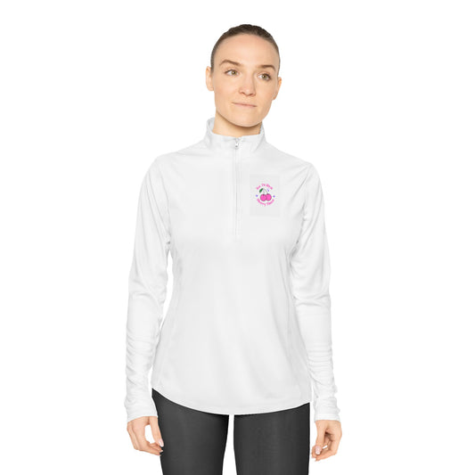 Quarter-Zip Pullover - Pink Cherries Design