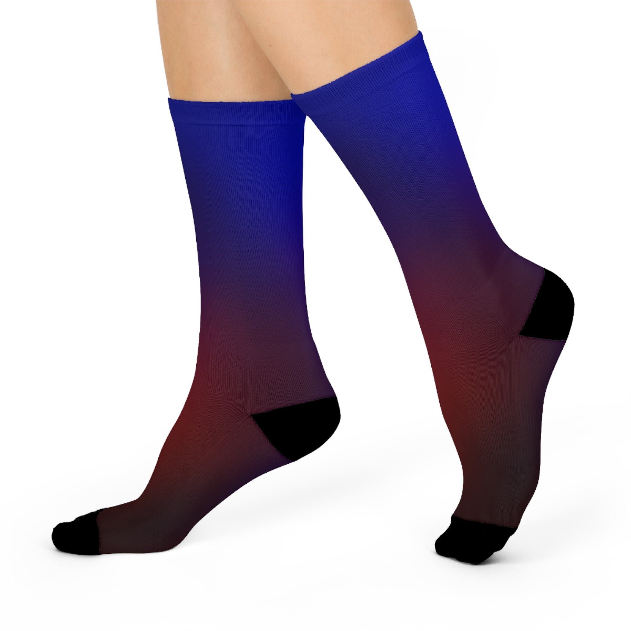 Gradient Cushioned Crew Socks for Comfort and Style