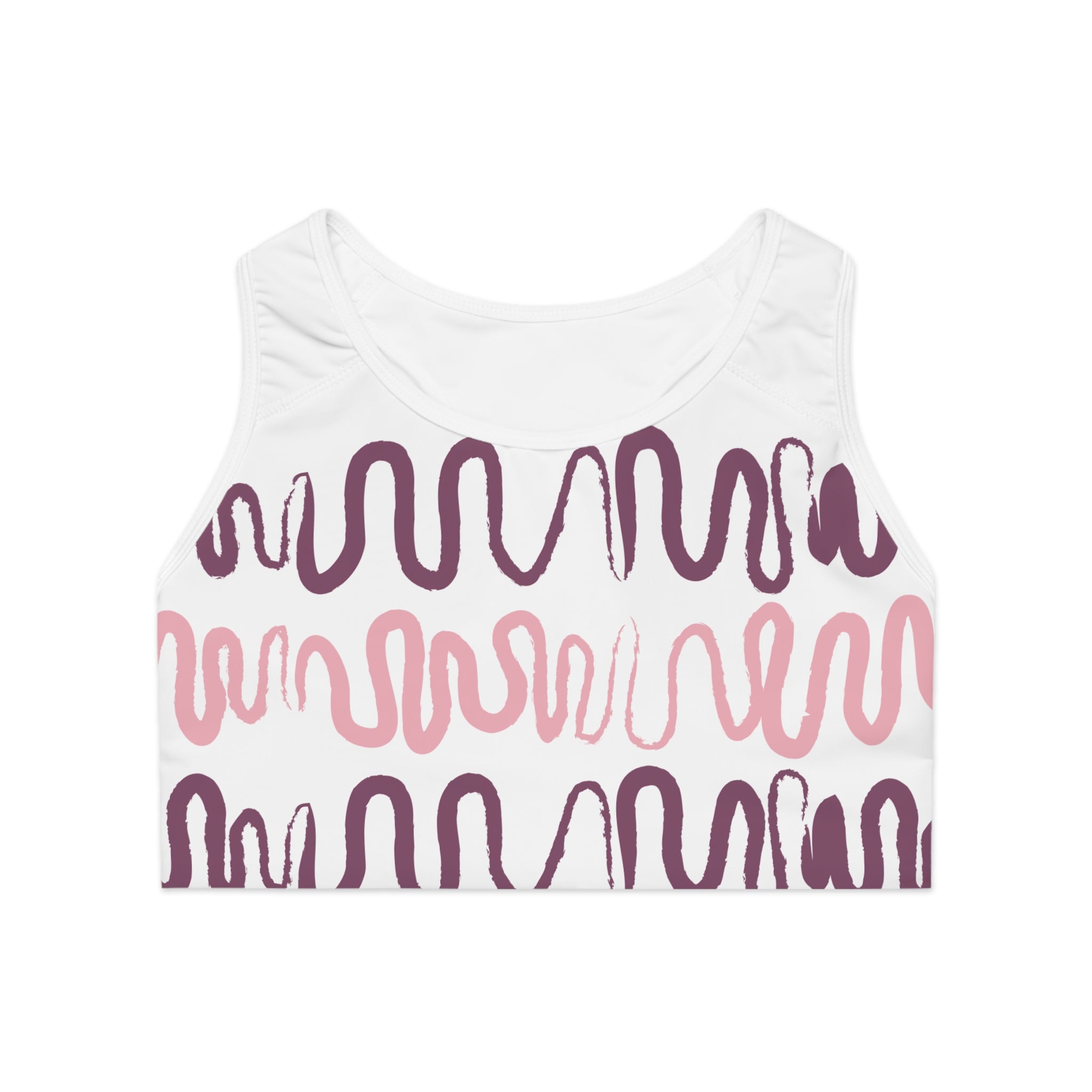 Abstract Waves Sports Bra - Stylish Athletic Wear for Yoga and Fitness