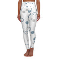 Trendy High Waisted Yoga Leggings with Modern Polka Dot Design