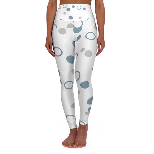 Trendy High Waisted Yoga Leggings with Modern Polka Dot Design