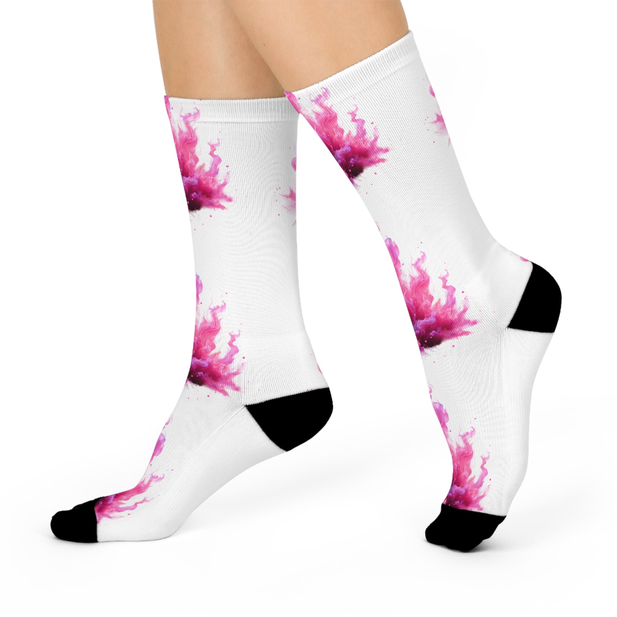 Vibrant Flames Cushioned Crew Socks - Colorful Comfortable Socks for Daily Wear