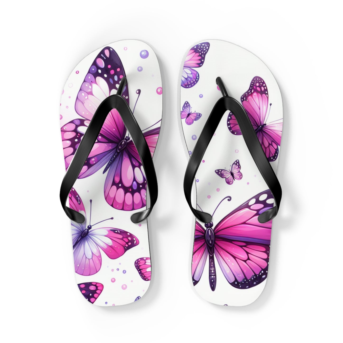 Butterfly Flip Flops - Summer Beach Sandals, Vacation Footwear, Gift for Her, Outdoor Fun, Festival Essentials, Poolside Vibes