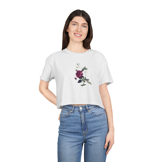 Floral Women's Crop Tee - Stylish Summer Fashion